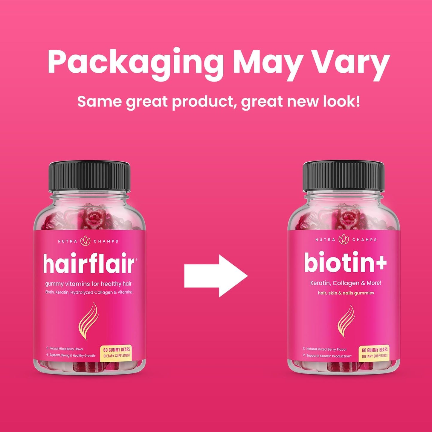 NutraChamps Biotin Bundle for Hair, Skin & Nails - 2 Pack Biotin & Biotin+ Formula for Wellness