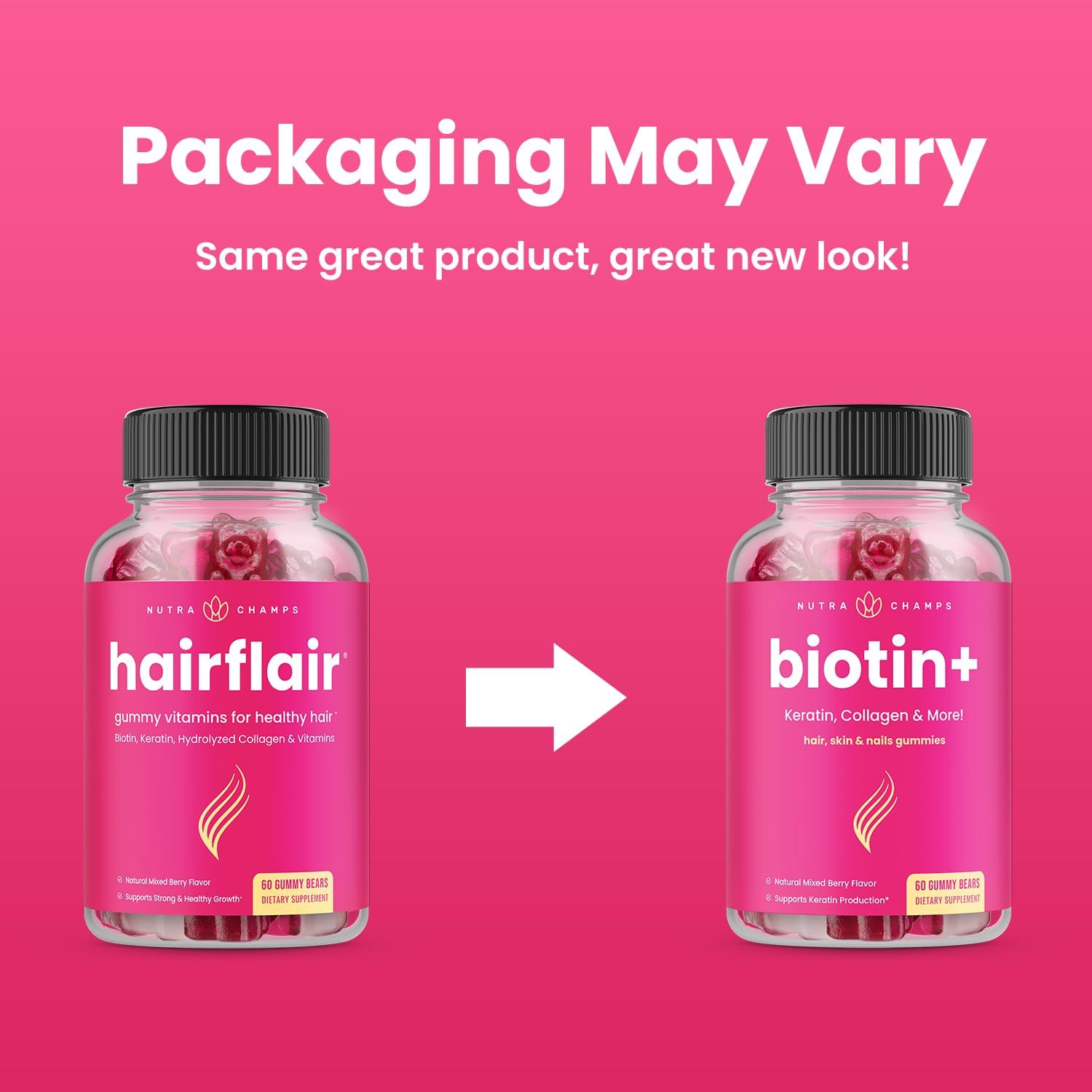 NutraChamps Biotin Bundle for Hair, Skin & Nails - 2 Pack Biotin & Biotin+ Formula for Wellness