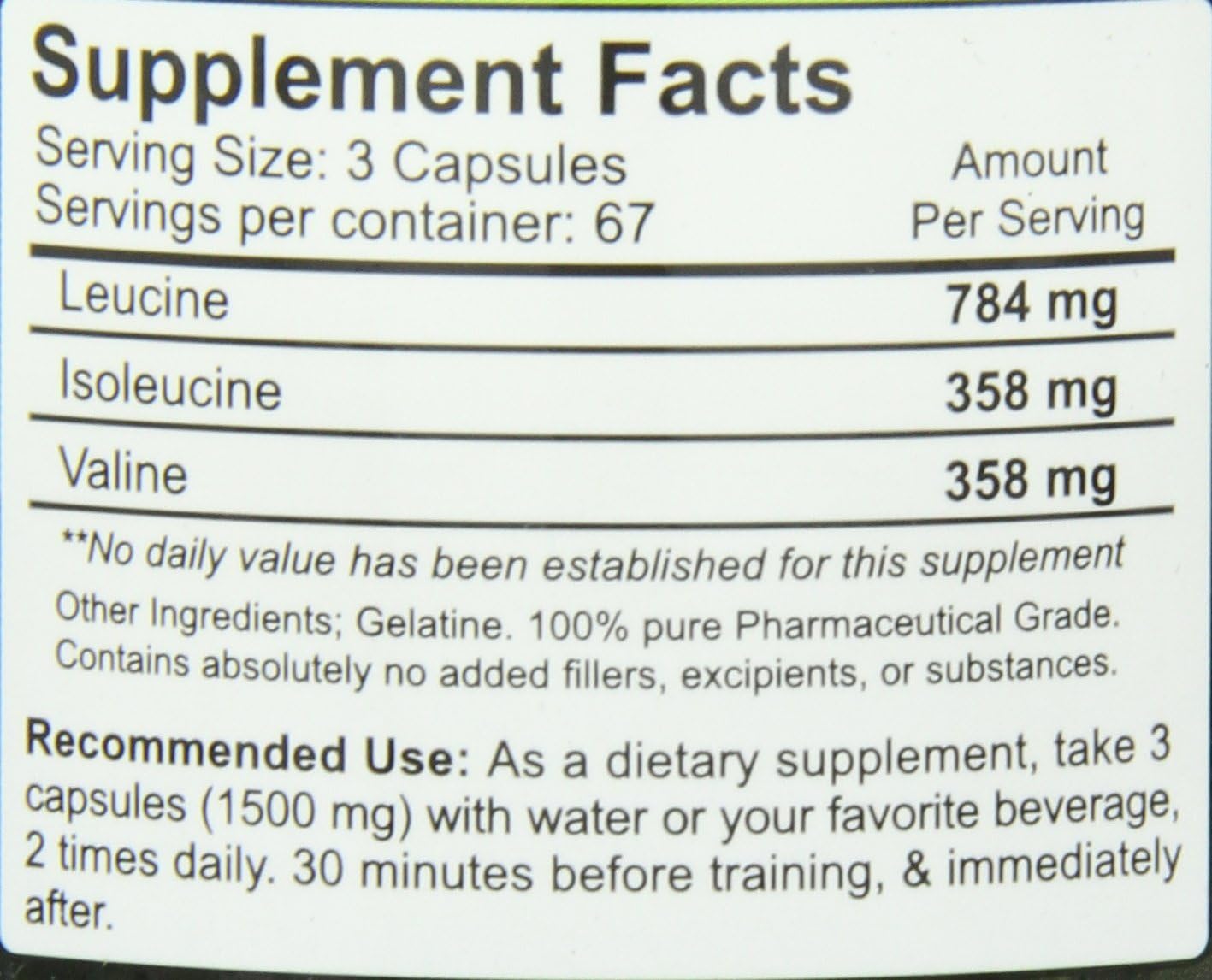 NutraKey BCAA Capsules - 1500mg, 200 Count - Amino Acid Supplement for Muscle Recovery and Endurance