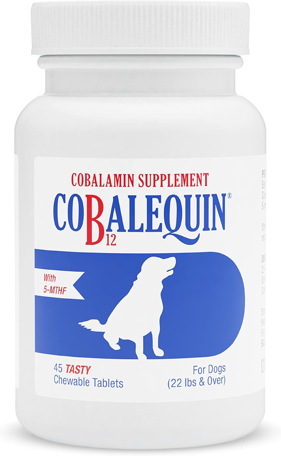 Nutramax Laboratories Cobalequin B12 Supplement for Medium to Large Dogs - 45 Chewable Tablets with Hydrolyzed Chicken - 2.08 oz