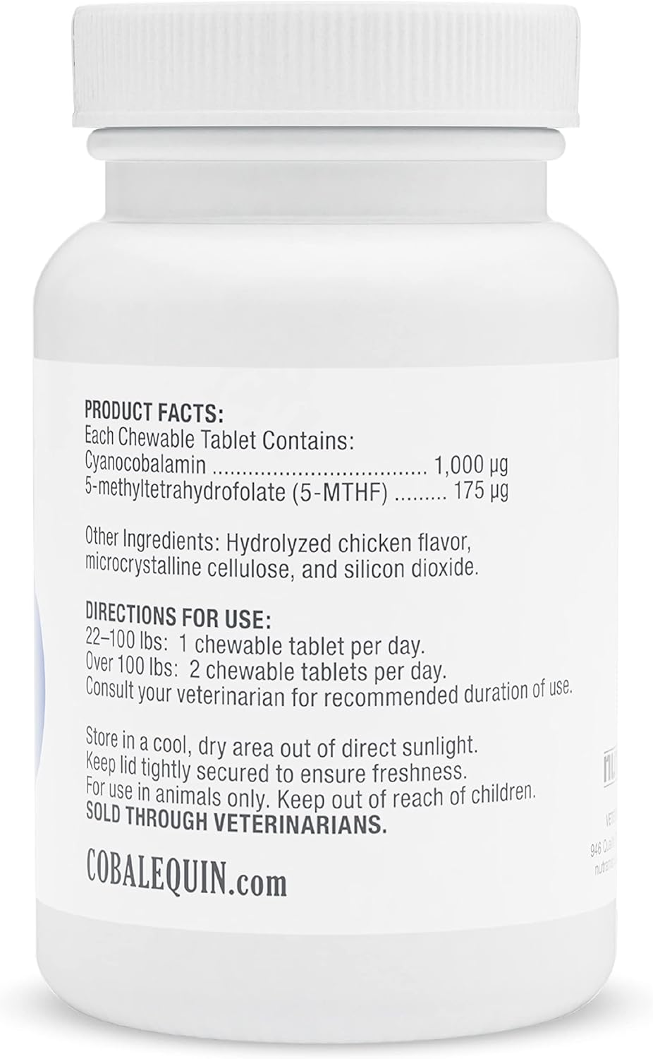 Nutramax Laboratories Cobalequin B12 Supplement for Medium to Large Dogs - 45 Chewable Tablets with Hydrolyzed Chicken - 2.08 oz