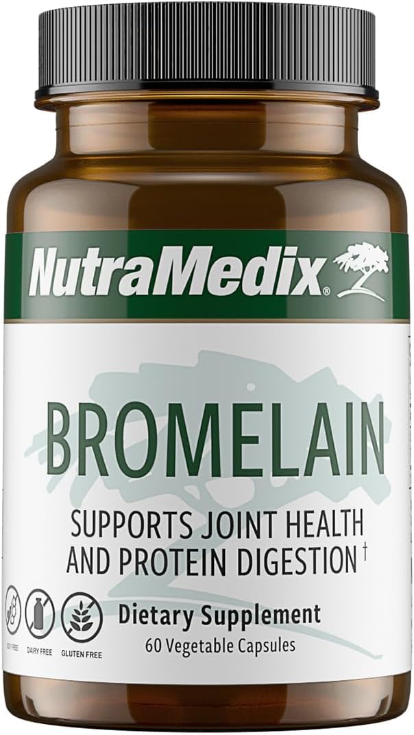 NutraMedix Bromelain 1,000mg Supplements for Digestion, Exercise, and Joint Support - Pineapple Stem Proteolytic Enzymes - Gluten, Soy, Dairy-Free - 60 Capsules