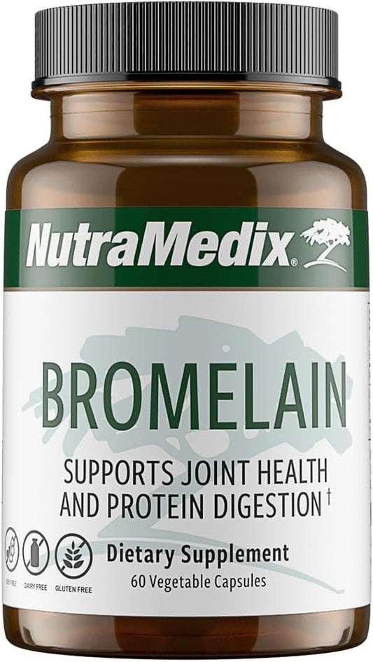 NutraMedix Bromelain 1,000mg Supplements for Digestion, Exercise, and Joint Support - Pineapple Stem Proteolytic Enzymes - Gluten, Soy, Dairy-Free - 60 Capsules