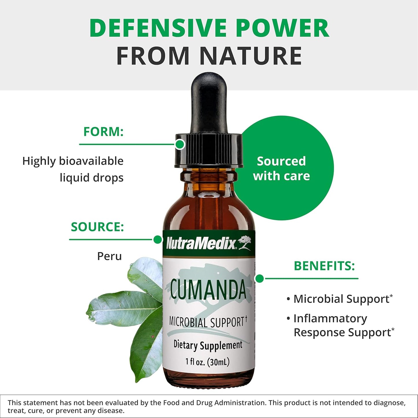 NutraMedix Cumanda Liquid Herbal Tincture for Immune Support, Gut Health - Huacapurana Bark Extract - 1oz - BoostGo Australia