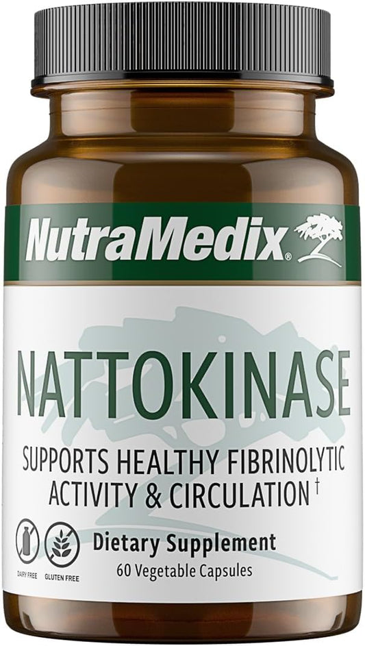 NutraMedix Nattokinase 2000 FU Supplement for Heart Health & Circulation - Gluten & Dairy-Free - 60 Capsules