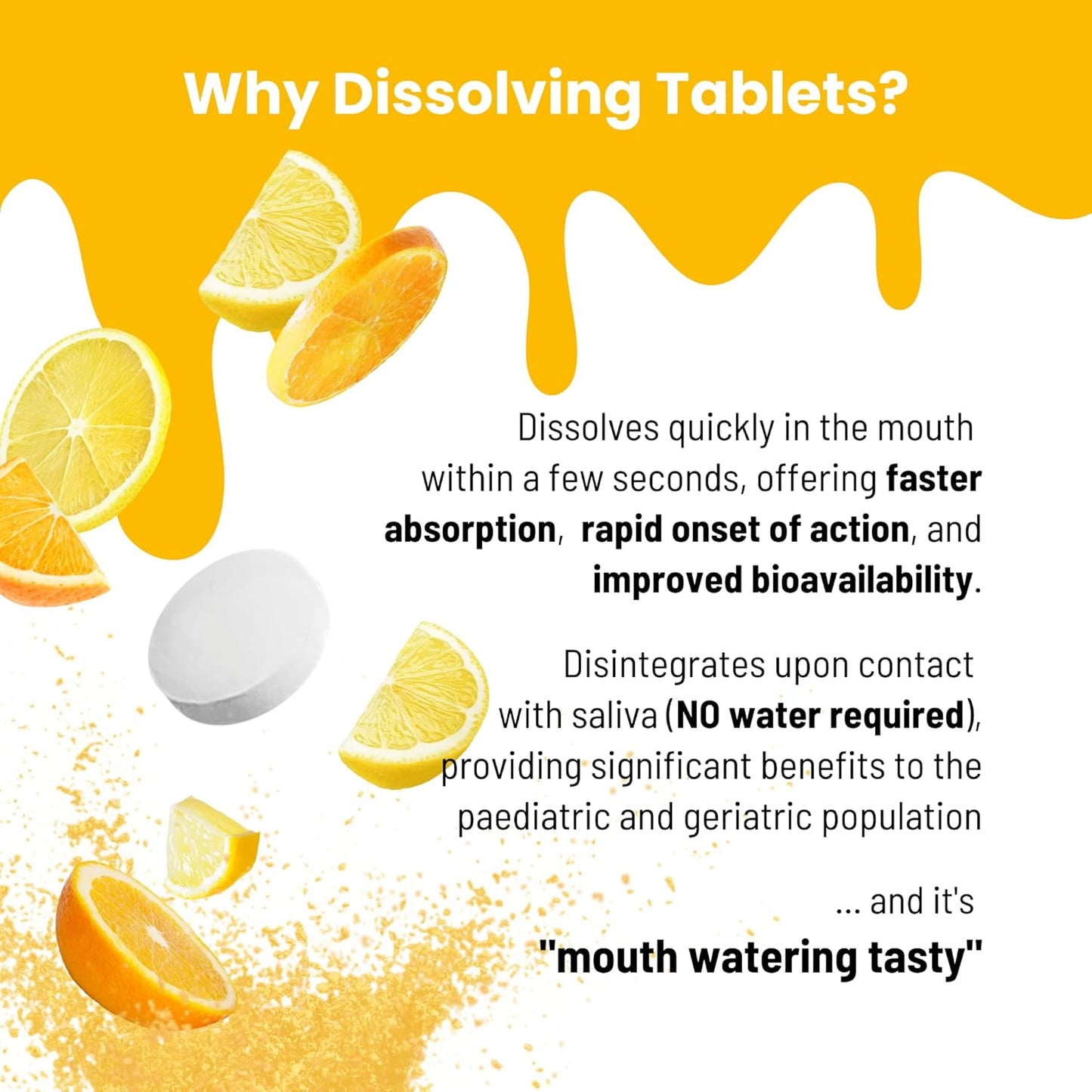 NutraMeltz Vitamin C and Zinc Tablets - Immunity Support for Hair Growth, Quick Dissolve Lemon & Orange Flavor - 60 Ct.