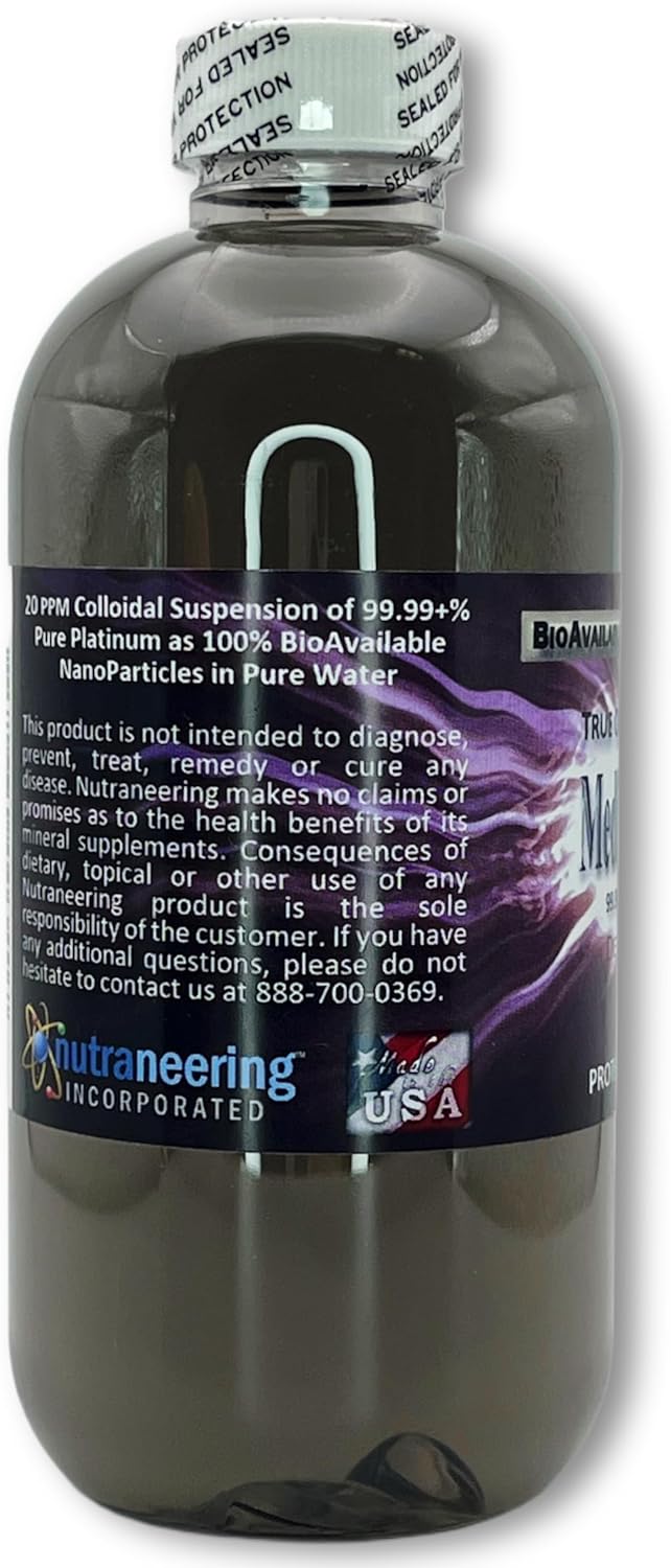 Nutraneering MediPLATINUM True Colloidal Platinum Supplement - 250 mL (8.45 Fl Oz) Clear BPA-Free Bottle
