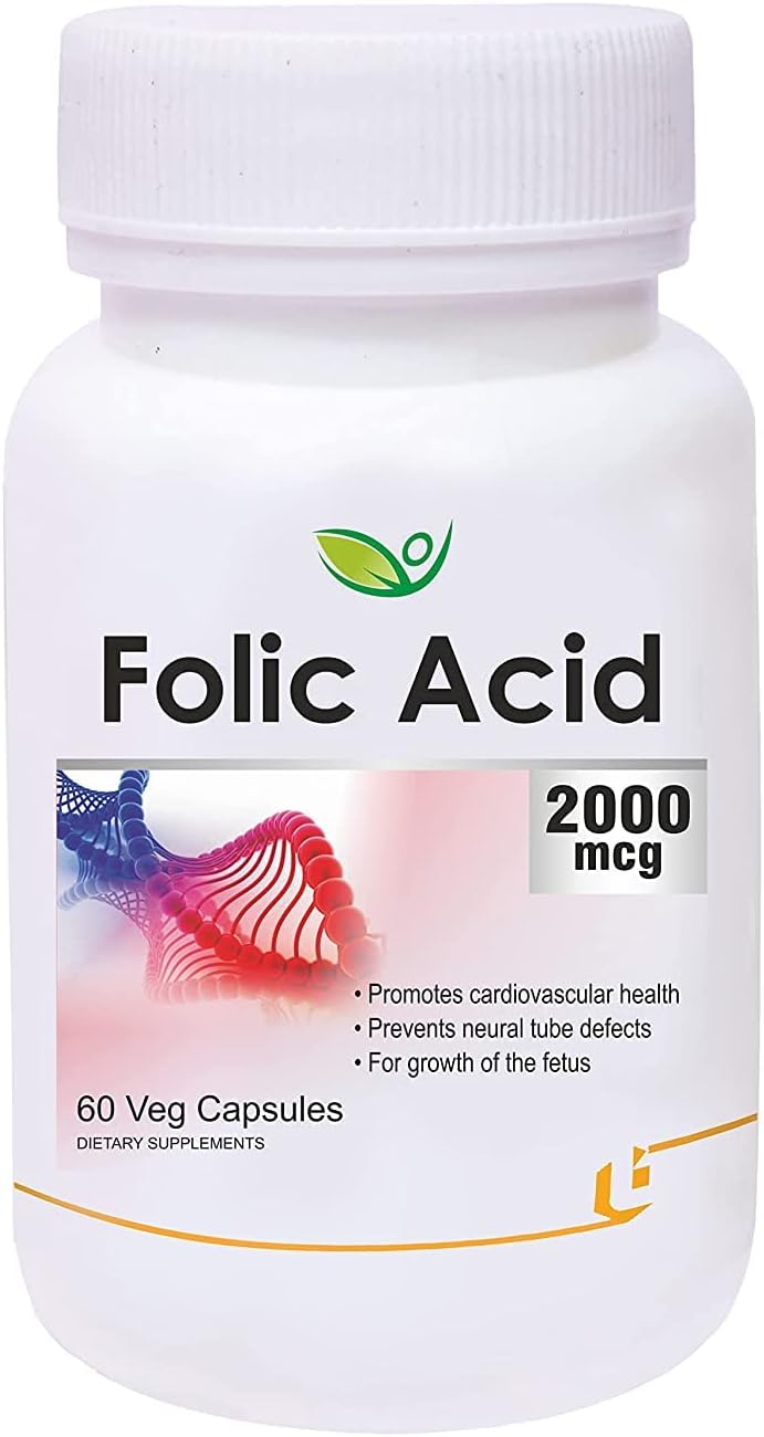 Nutranix VNZ Folic Acid 2000mcg Supplement - 120 Capsules, Two-Pack