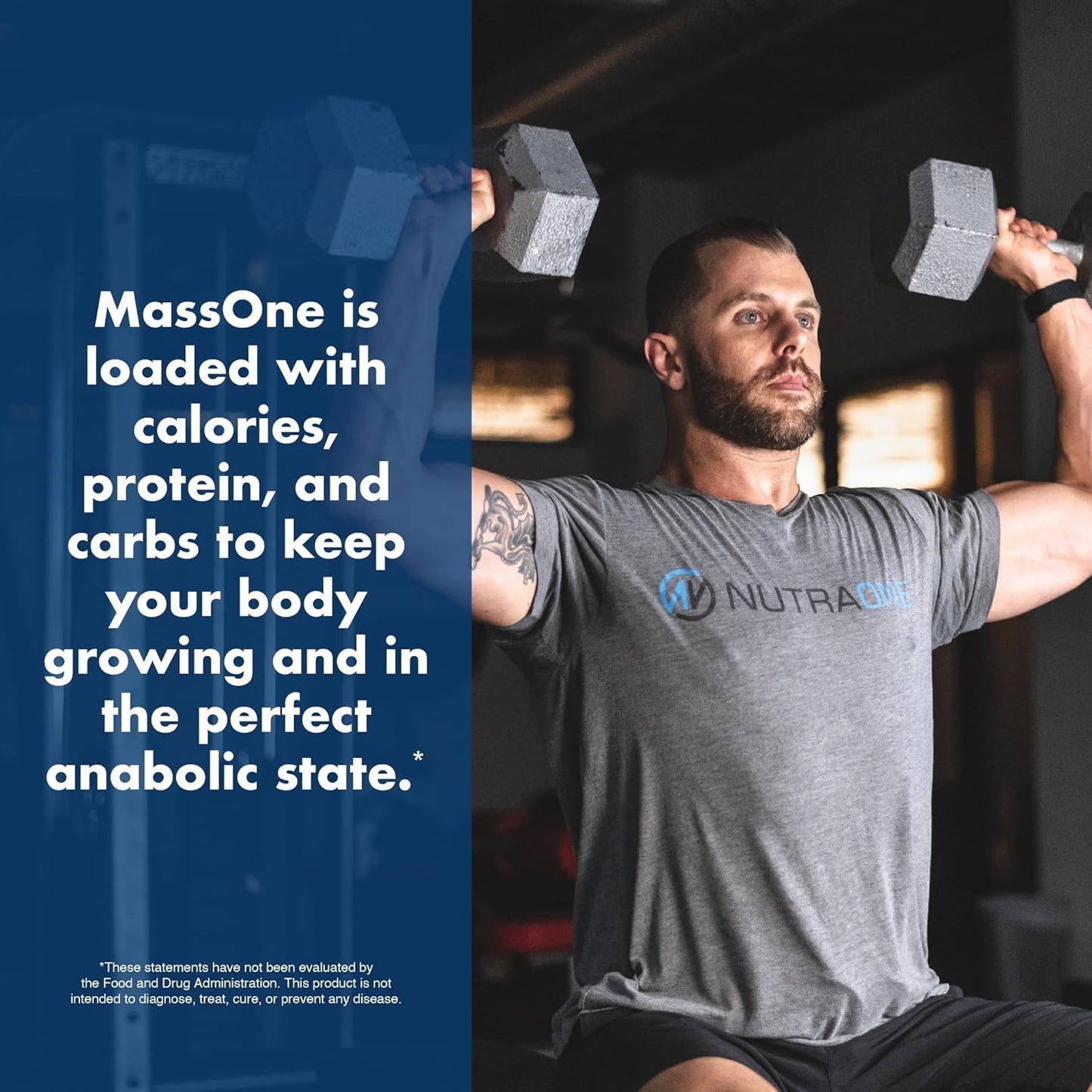 NutraOne Mass Gainer Protein Powder - Vanilla Flavor - 7 lbs - High Protein Meal Replacement for Mass Gain