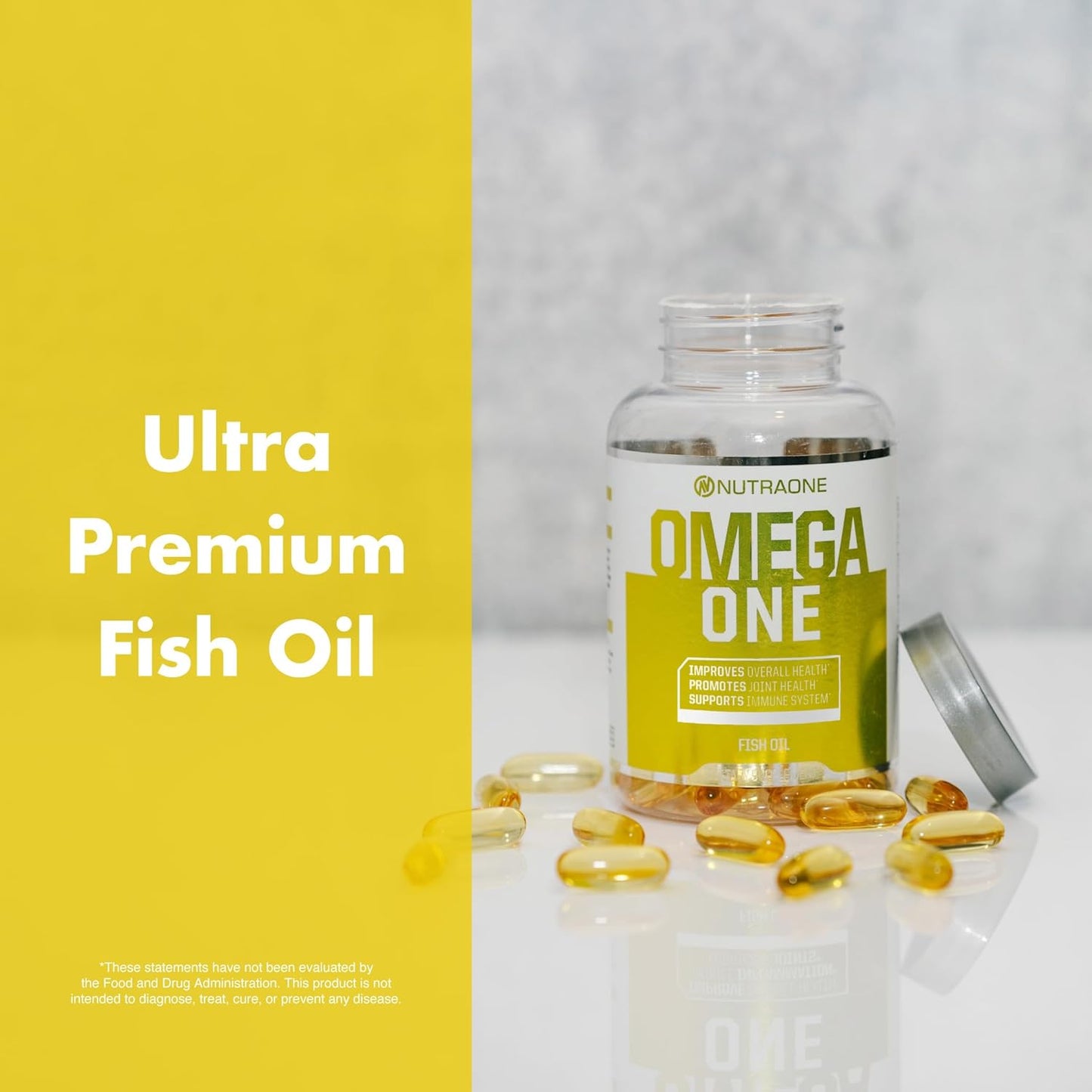 NutraOne Omega-3 Fish Oil Supplement - 90 Pills, 500mg OmegaOne Fish Oil