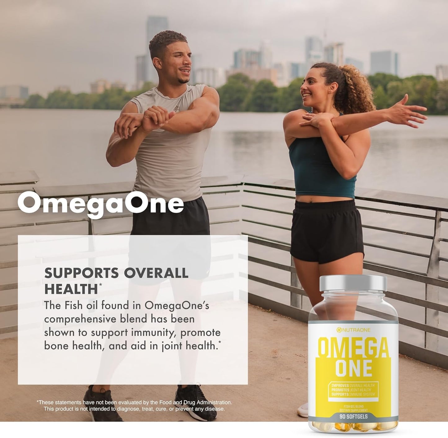 NutraOne Omega-3 Fish Oil Supplement - 90 Pills, 500mg OmegaOne Fish Oil