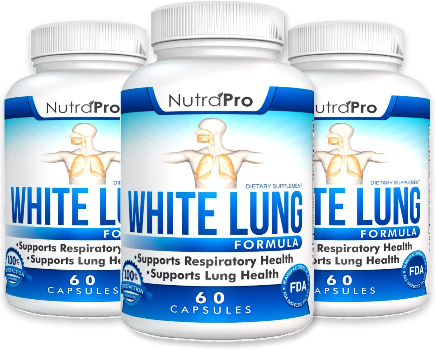 NutraPro White Lung Cleanse & Detox Capsules - Supports Lung and Respiratory Health - 60 Count - GMP Certified
