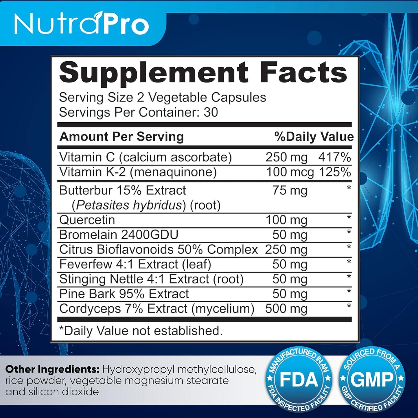 NutraPro White Lung Cleanse & Detox Capsules - Supports Lung and Respiratory Health - 60 Count - GMP Certified