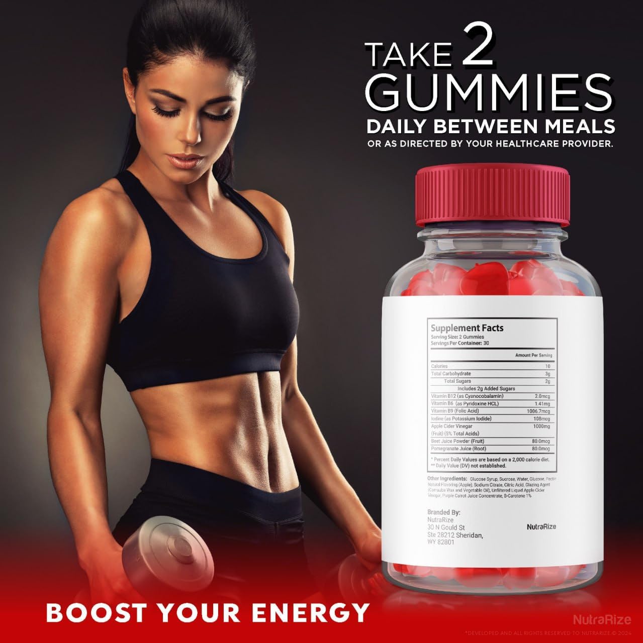 NutraRize ActivLife Keto + ACV Gummies for Advanced Weight Loss - Pack of 2 (120 Gummies)