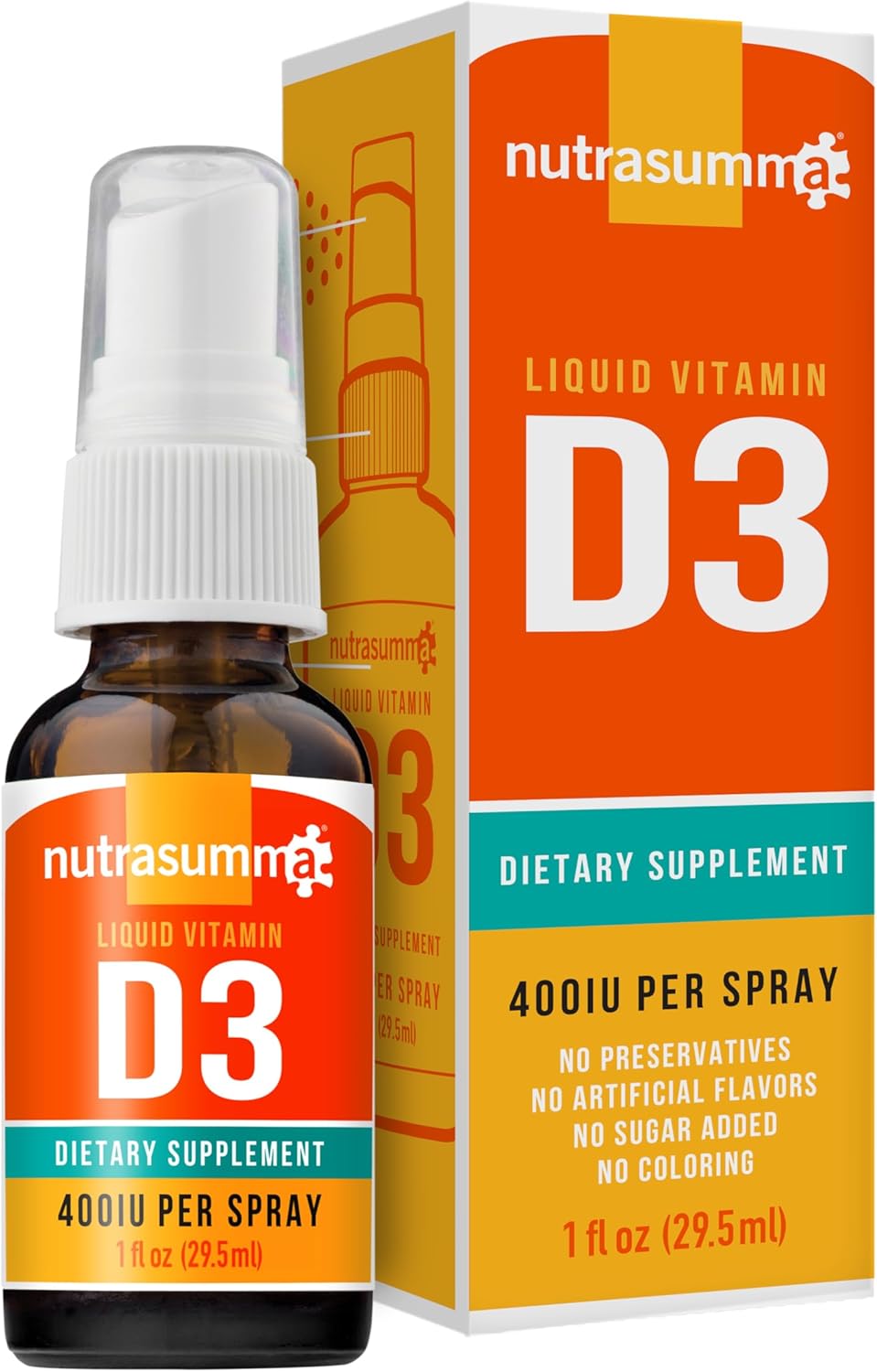Nutrasumma Vitamin D3 Spray - 1000 IU - 1oz Bottle - High Absorption Rate for Bone Health and Immune Support