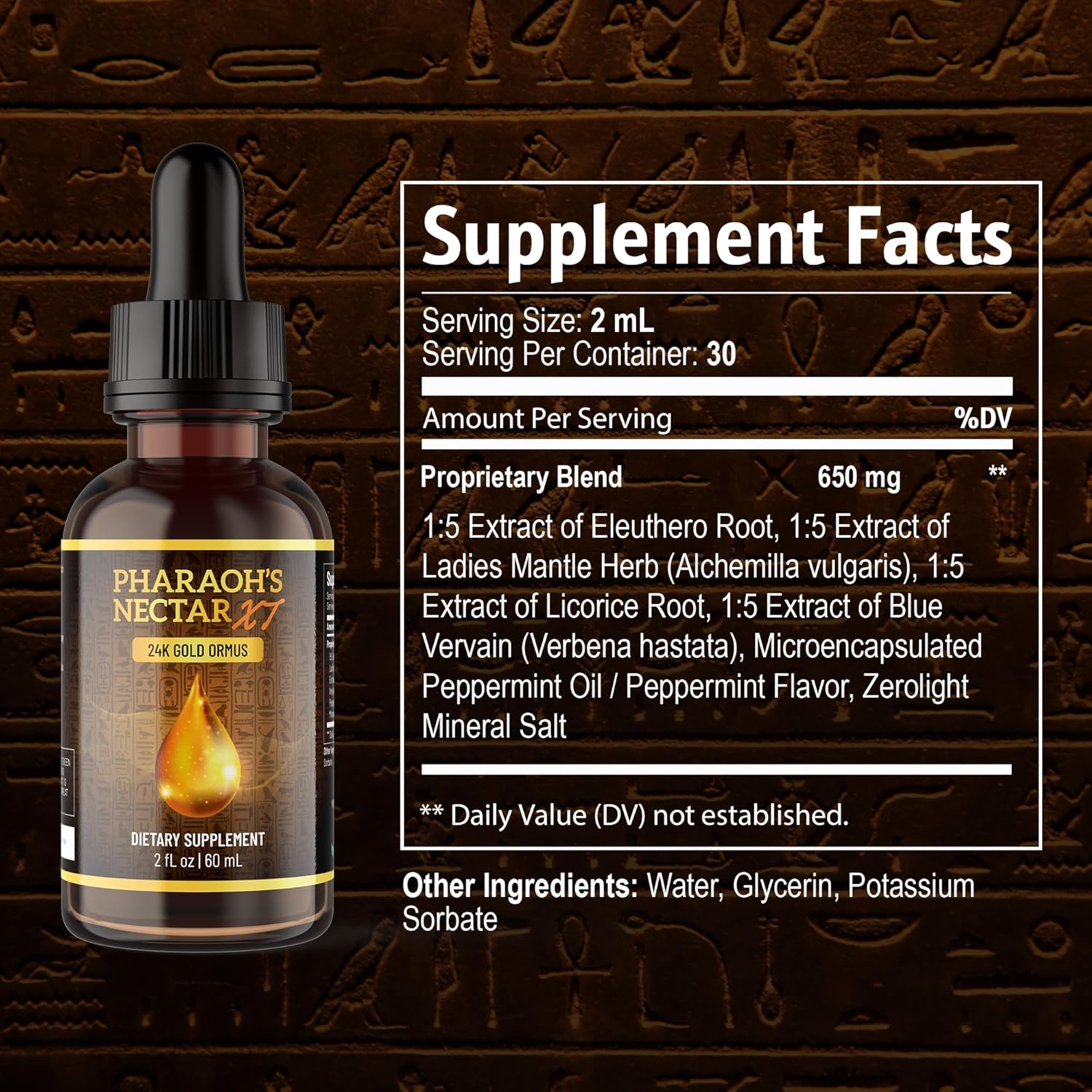 Nutraville Pharaoh's Nectar XT 24K Monoatomic Gold Ormus - Ultra-Pure Gold Concentration for Pineal Gland Activation and DNA Awakening - 30 Servings