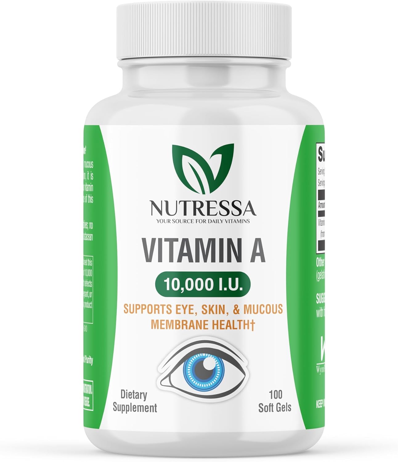 Nutressa® - High Potency Vitamin A Softgels (10,000 IU) for Immune Support and Eye Health