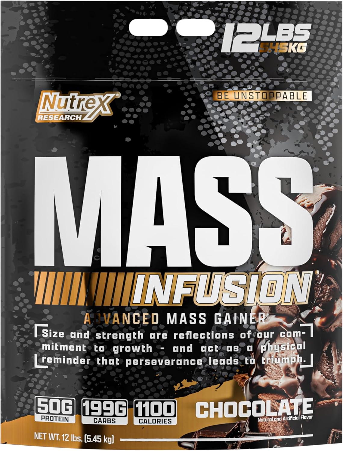 Nutrex Mass Infusion Chocolate Whey Protein Powder - 12 lb Weight Gainer Shake by Nutrex Research