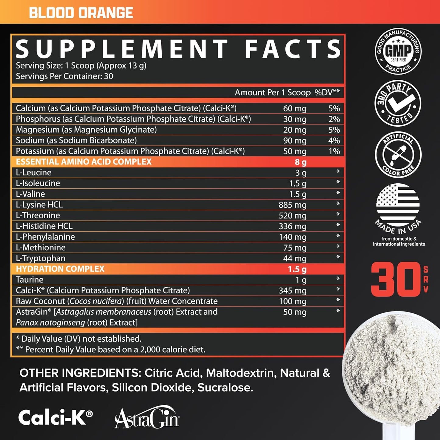 Nutrex Research EAA Hydration: Essential Amino Acid + BCAA Powder for Muscle Recovery, Strength, and Endurance - Blood Orange Flavor