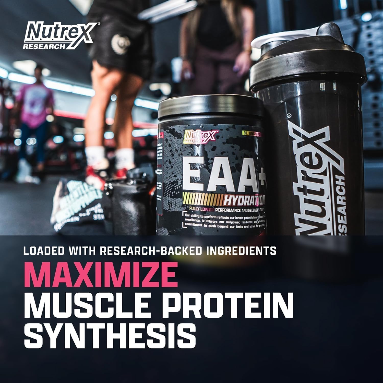 Nutrex Research EAA Hydration Powder for Muscle Recovery and Strength - 8g Amino Acids + Electrolytes - Pink Lemonade Flavor - 30 Servings