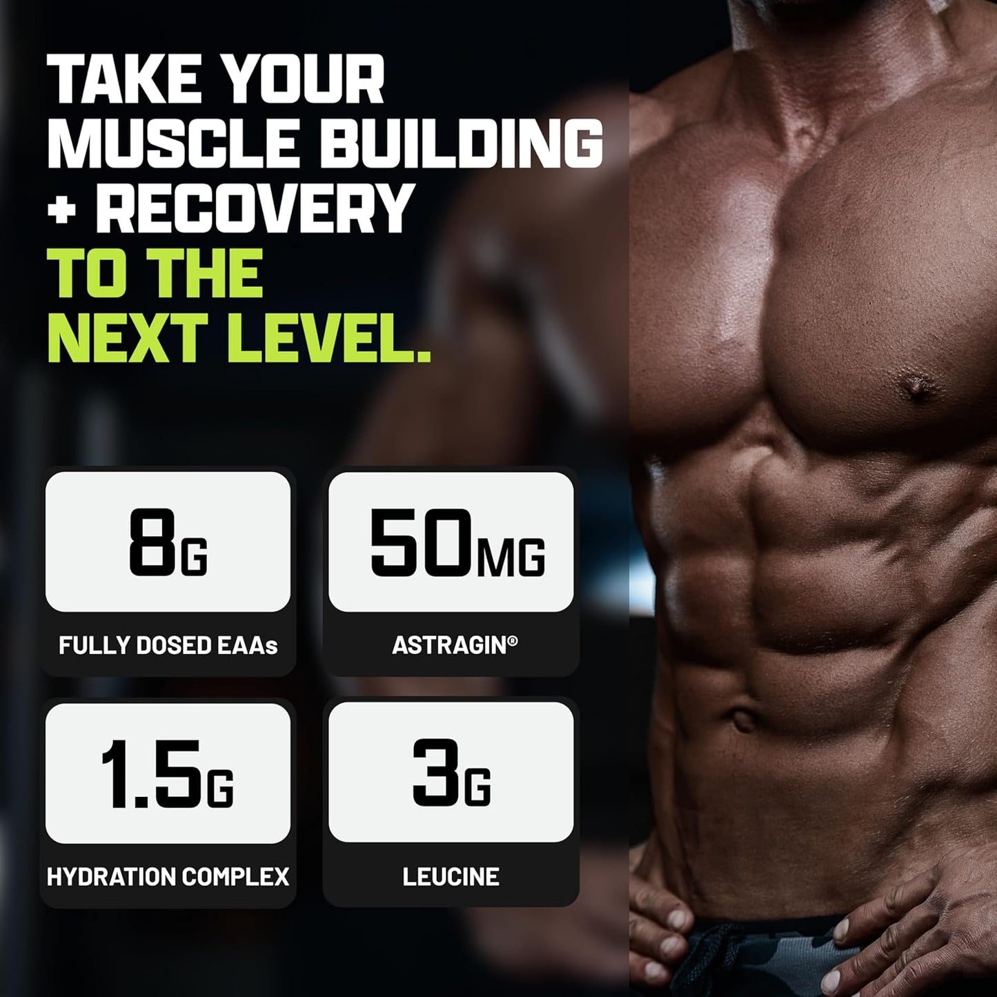 Nutrex Research EAA Hydration Supplement for Muscle Recovery and Endurance - 8G EAAs + Electrolytes - Lemon Lime Flavor - 30 Servings