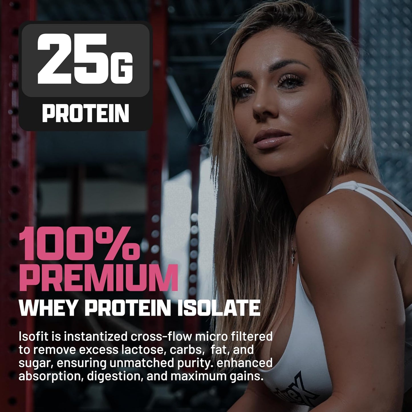 Nutrex Research IsoFit Instantized Whey Protein Isolate Powder - Strawberries & Cream Flavor (30 Servings)