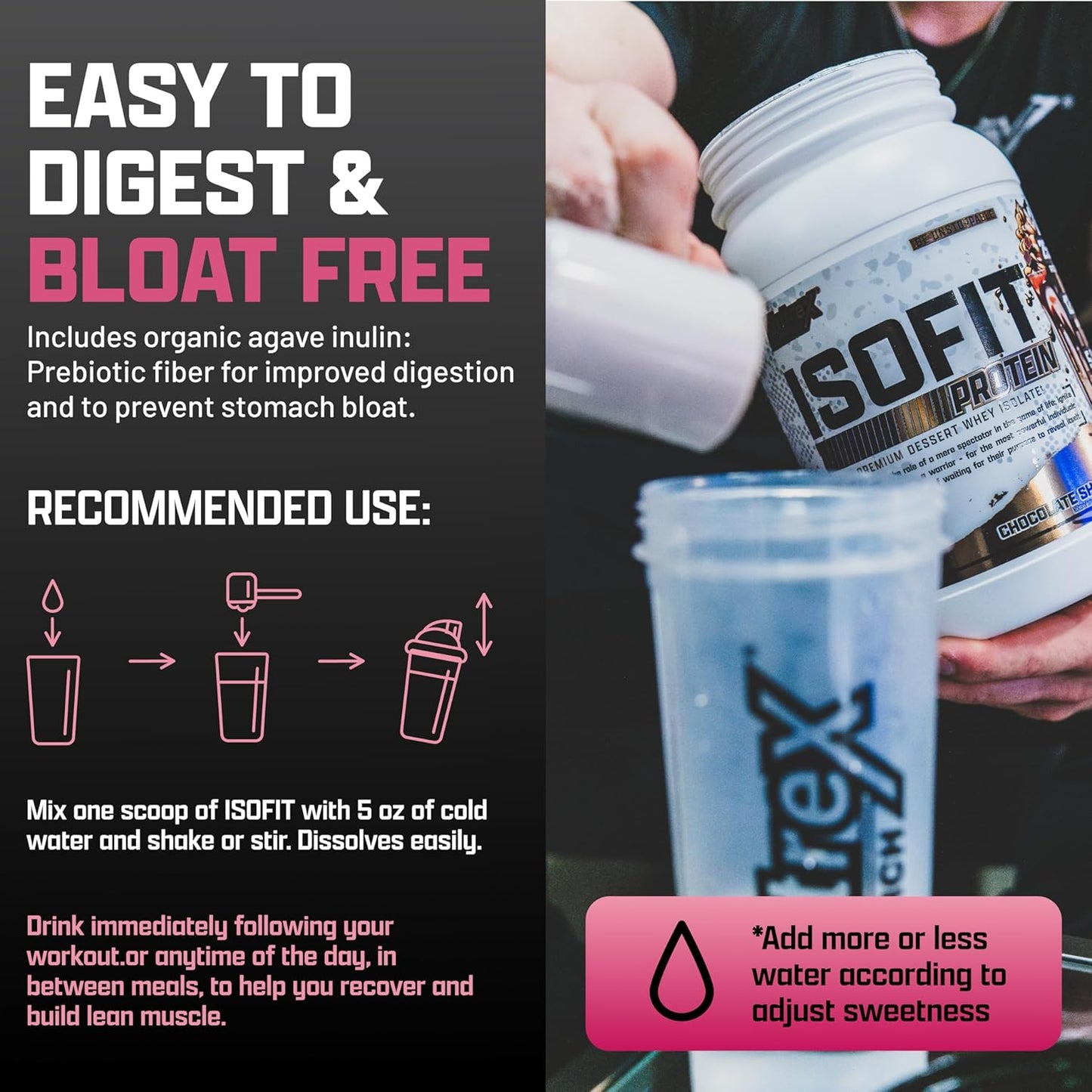 Nutrex Research IsoFit Instantized Whey Protein Isolate Powder - Strawberries & Cream Flavor (30 Servings)