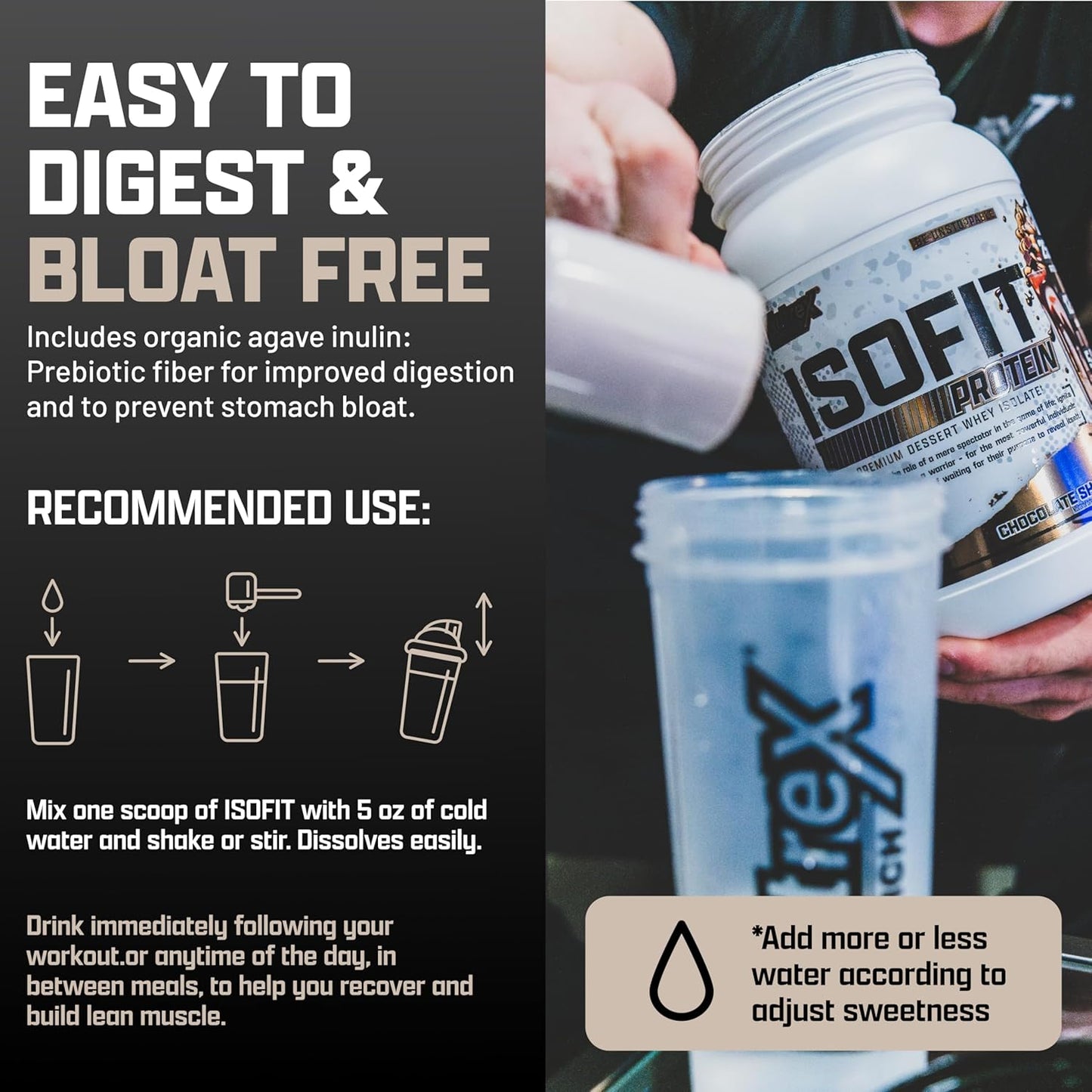 Nutrex Research IsoFit Whey Protein Isolate Powder - Cookies & Cream Flavor, 30 Servings