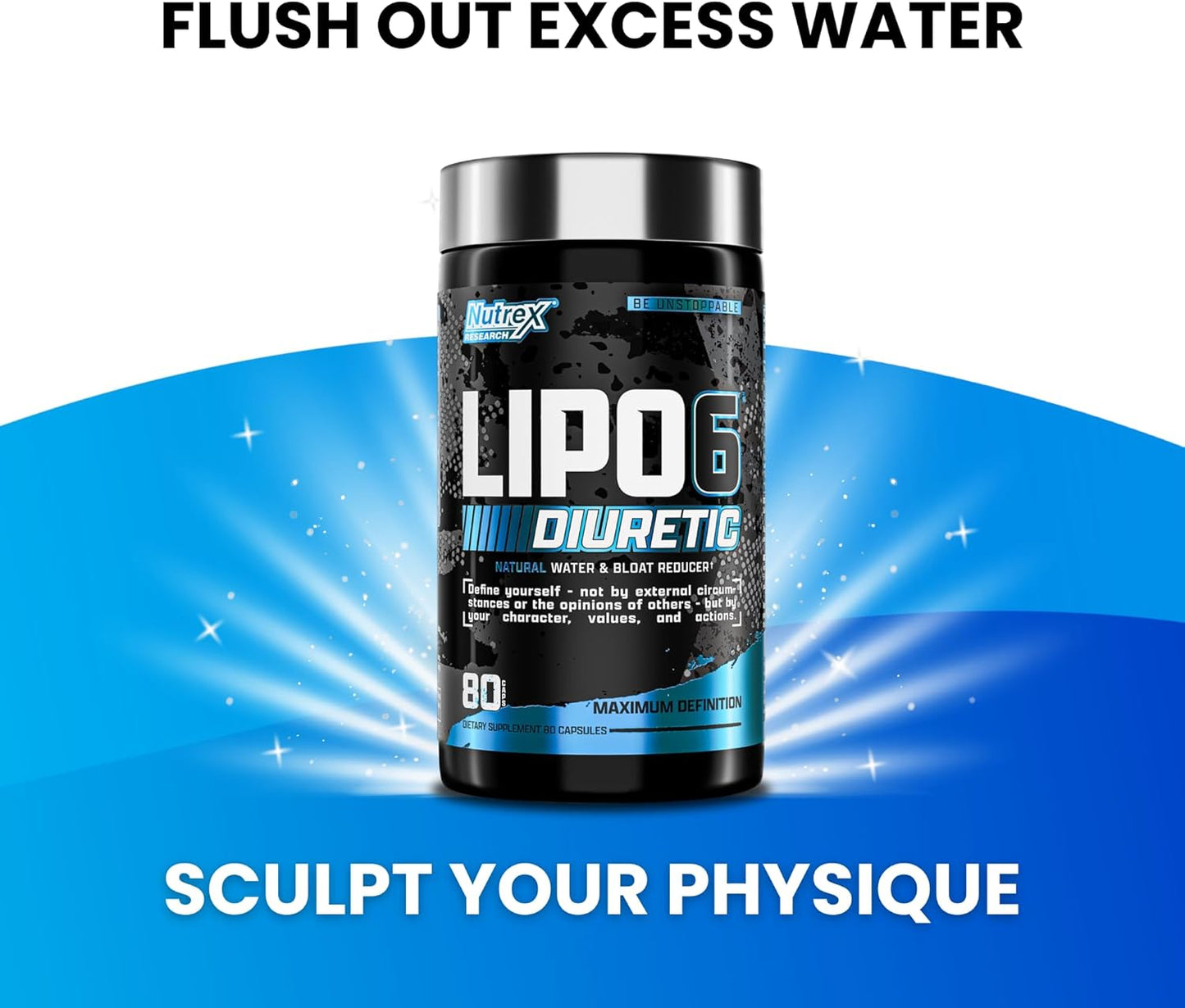 Nutrex Research Lipo 6 Black Diuretic Water Pills (80 Caps) - Reduce Bloat & Water Weight, Enhance Muscle Definition - Bloating Relief & Water Retention Pills