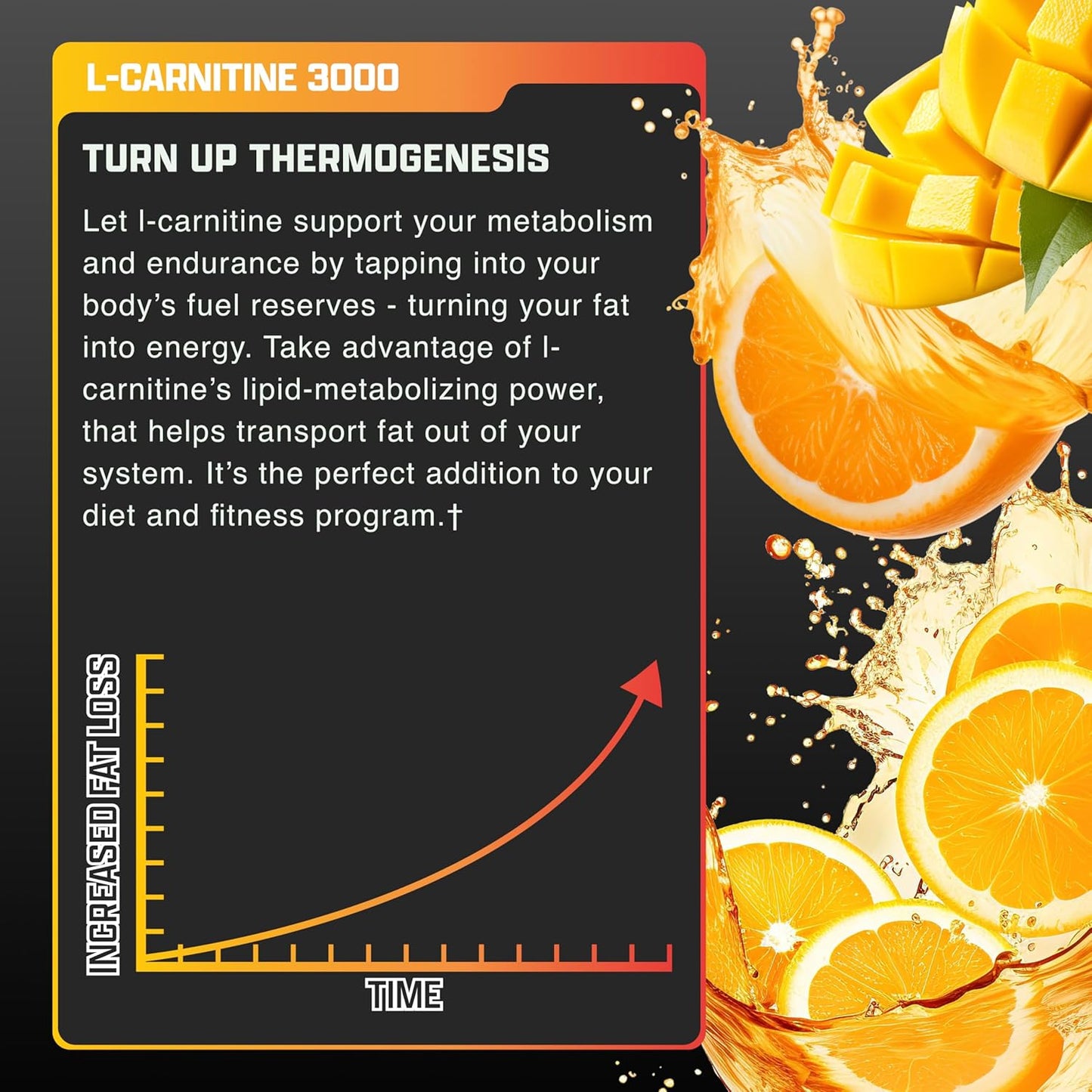 Nutrex Research Liquid Carnitine 3000 | Premium Fat Loss Support Supplement | Orange Mango Flavor | 16 Fl Oz Bottle