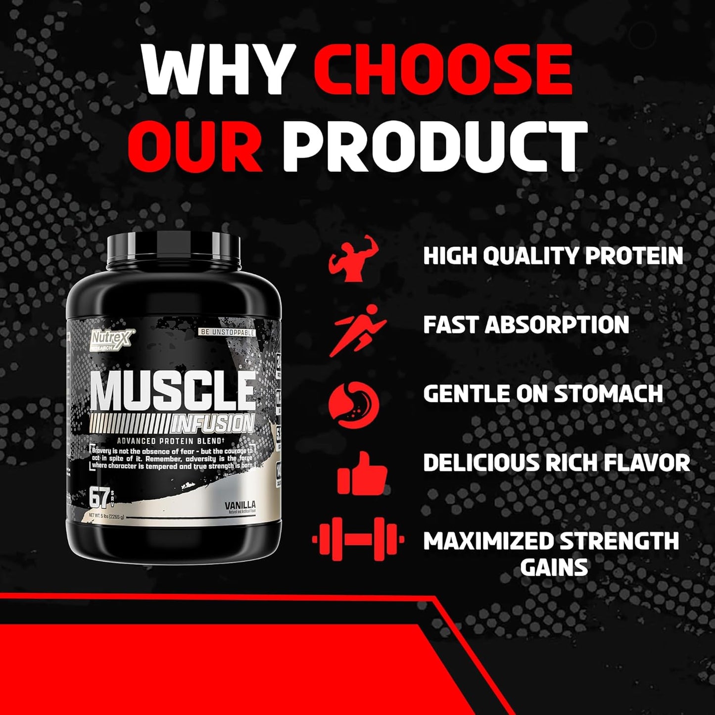 Nutrex Research Muscle Infusion Whey Protein Bundle - Vanilla & Chocolate Flavors - 5 lbs - Muscle Builder for Men & Women - Sports Nutrition Supplement - BoostGo Australia