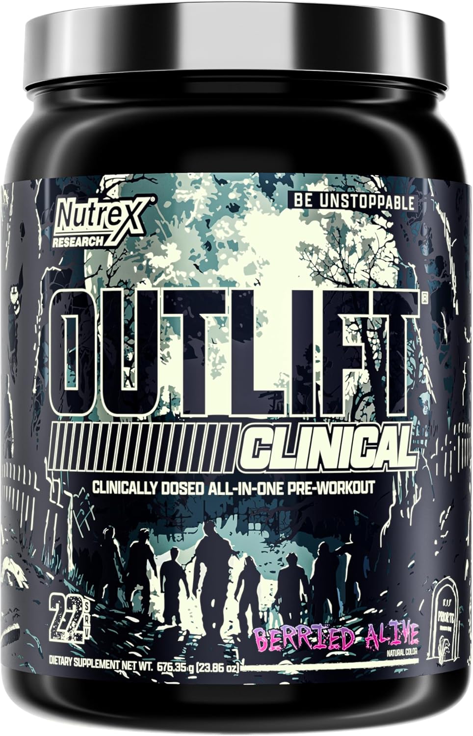 Nutrex Research Outlift Pre Workout Powder with Creatine, Citrulline, EAA - Energy & Performance Supplement (22 Servings, Berried Alive)