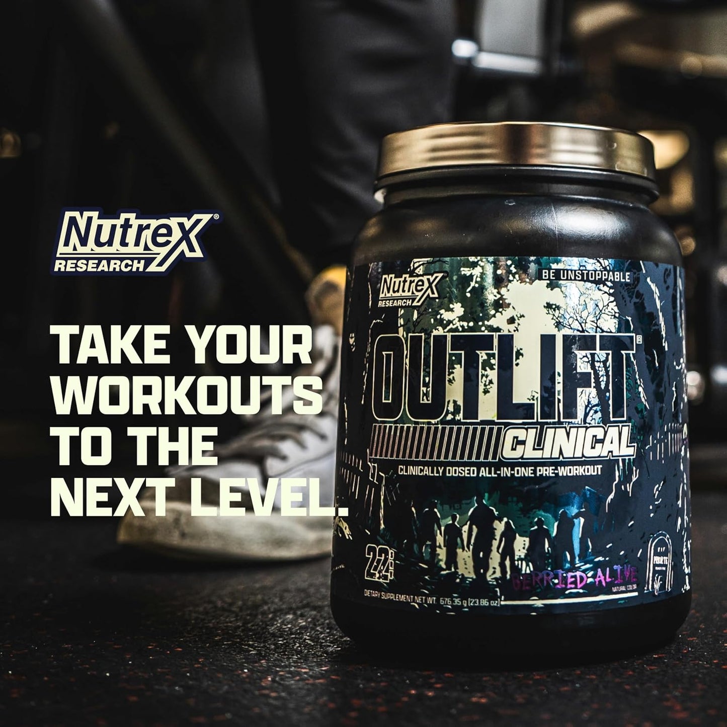 Nutrex Research Outlift Pre Workout Powder with Creatine, Citrulline, EAA - Energy & Performance Supplement (22 Servings, Berried Alive)