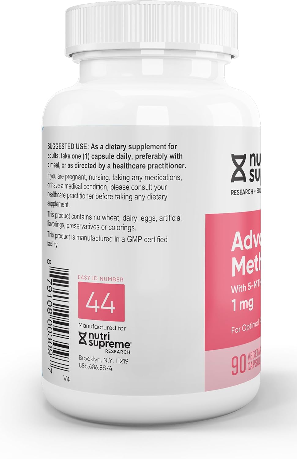 Nutri Supreme Advanced Methyl Folate 1mg - 90 Vegetarian Capsules