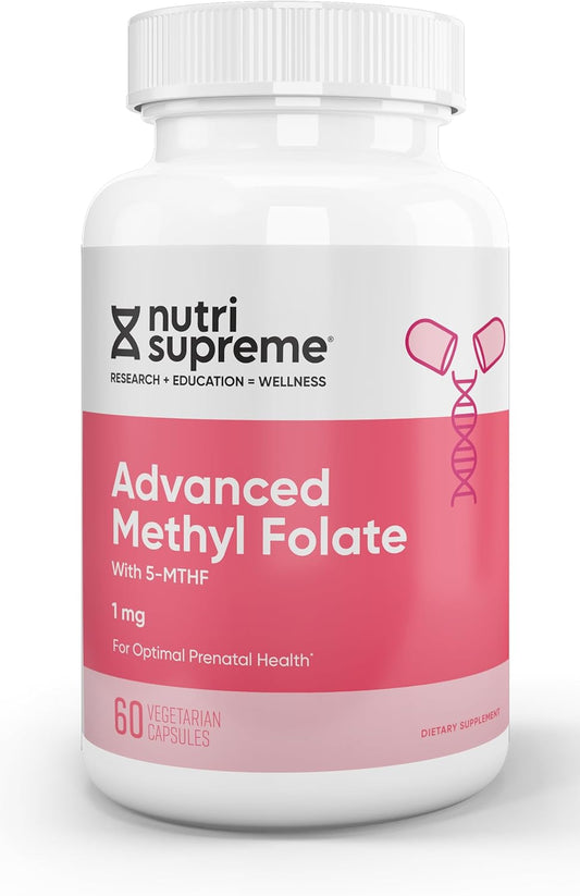 Nutri Supreme Advanced Methyl Folate (5-MTHF) 1mg - 60 Count - High-Quality Nutritional Supplement