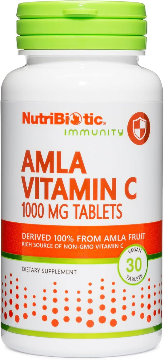 NutriBiotic Amla Vitamin C Tablets - Non-GMO & Natural Source for Antioxidant & Collagen Support - Vegan & Gluten-Free - Indian Gooseberry-derived