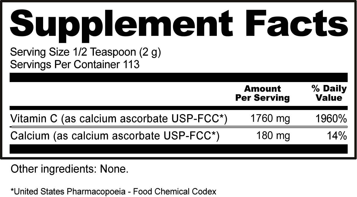 NutriBiotic Calcium Ascorbate Vitamin C Powder 8 Oz - Antioxidant & Collagen Supplement with Calcium - Non Acidic & Digestion Friendly - Gluten & GMO Free