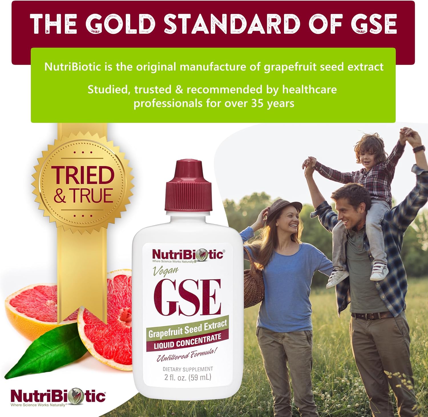 NutriBiotic GSE Liquid 2 Oz - Original Grapefruit Seed Extract Concentrate with Bioflavonoids - Immune & Health Support - Vegan, Gluten Free, Non-GMO - BoostGo Australia