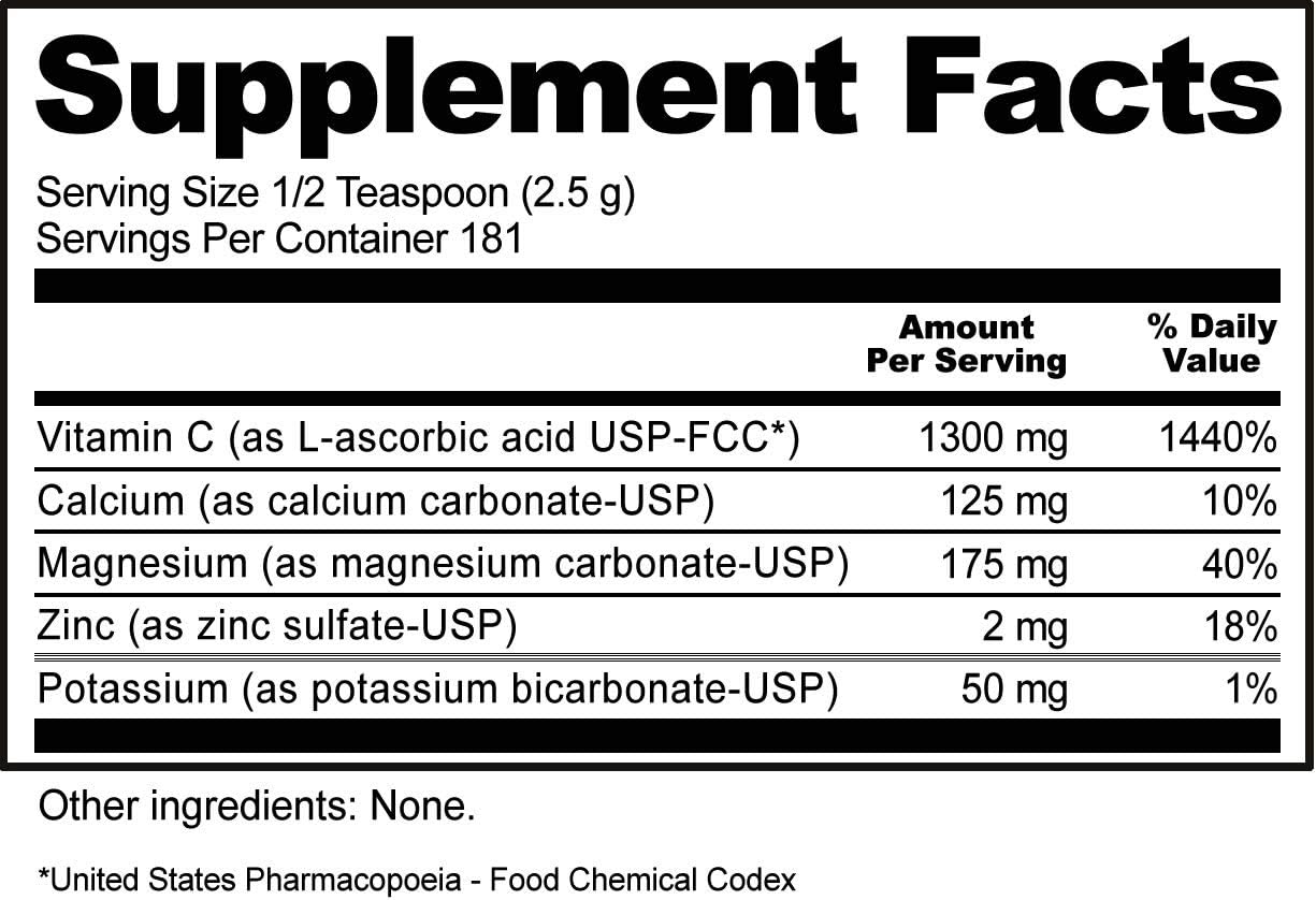 NutriBiotic Hypo-Aller C Powder | 16 Oz Vitamin C & Minerals Supplement | 1300 Mg Antioxidant & Collagen Support | Buffered with Calcium, Magnesium, Zinc, & Potassium | Gluten & GMO Free