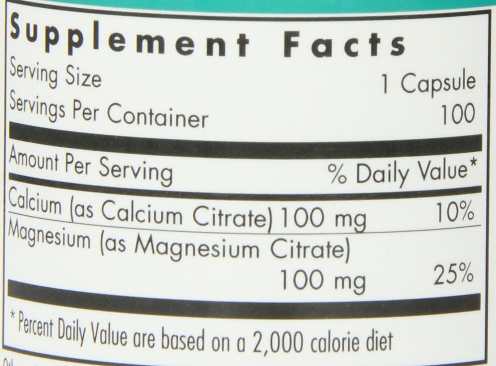 Nutricology Calcium Magnesium Citrate Supplement - 100 Vegetarian Capsules for Bone Health - Pure & Well-Absorbed Calcium Citrate Formula