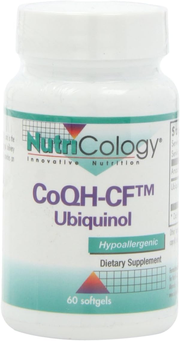 Nutricology CoQH-CF Ubiquinol 100mg Softgels - Cardiovascular & Immune Health Support, Non-Oxidized CoQ10, Bioavailable - 60 Count