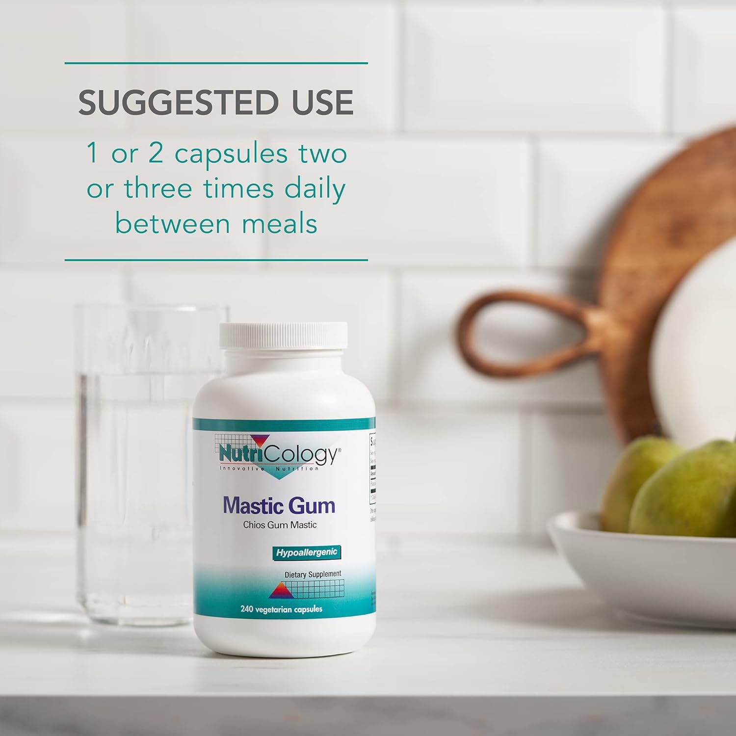 Nutricology Mastic Gum Capsules - Chios Matisha Supplement for GI Health, Hypoallergenic & Vegetarian - 240 Count - BoostGo Australia