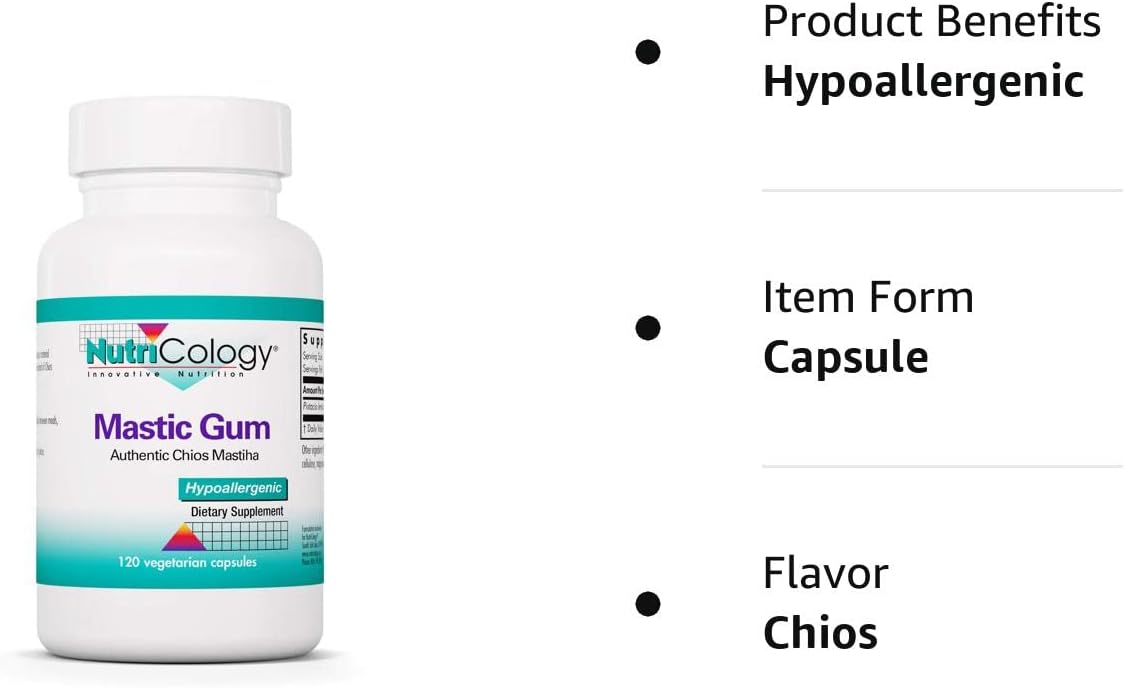 Nutricology Mastic Gum Supplement - Chios Matisha for GI Health, Hypoallergenic Capsules - 120 Count - BoostGo Australia
