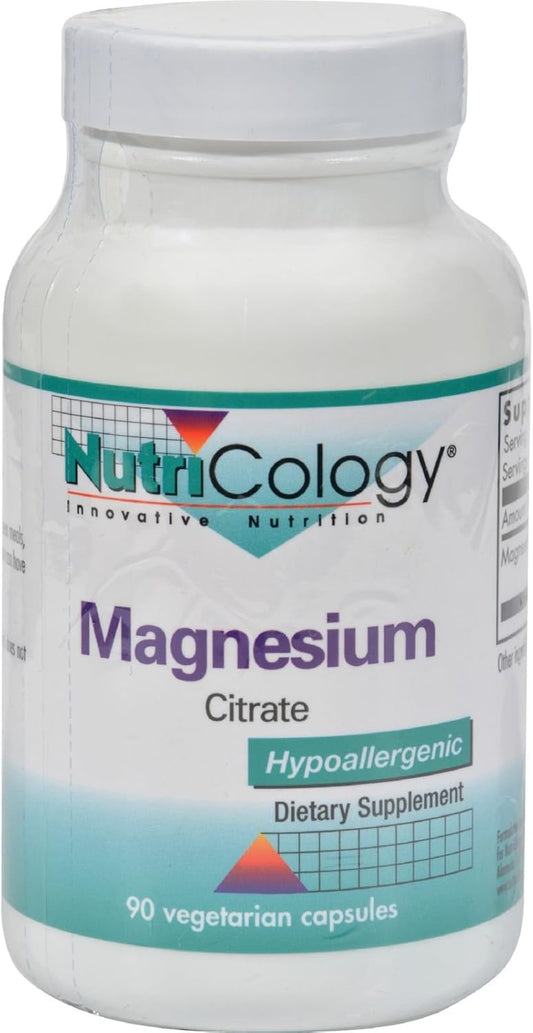 Nutricology N.C. Magnesium Citrate Supplement - High Absorption Magnesium Capsules for Health & Wellness