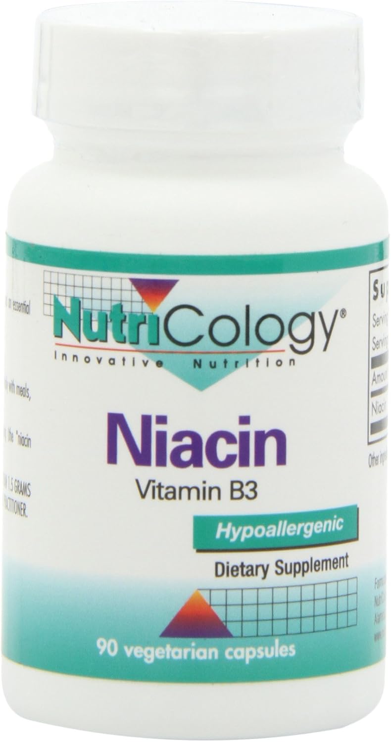 Nutricology Niacin Supplement 250mg - Flush-Free Vitamin B3 for Men & Women - Nicotinic Acid NAD Capsules - 90 Count