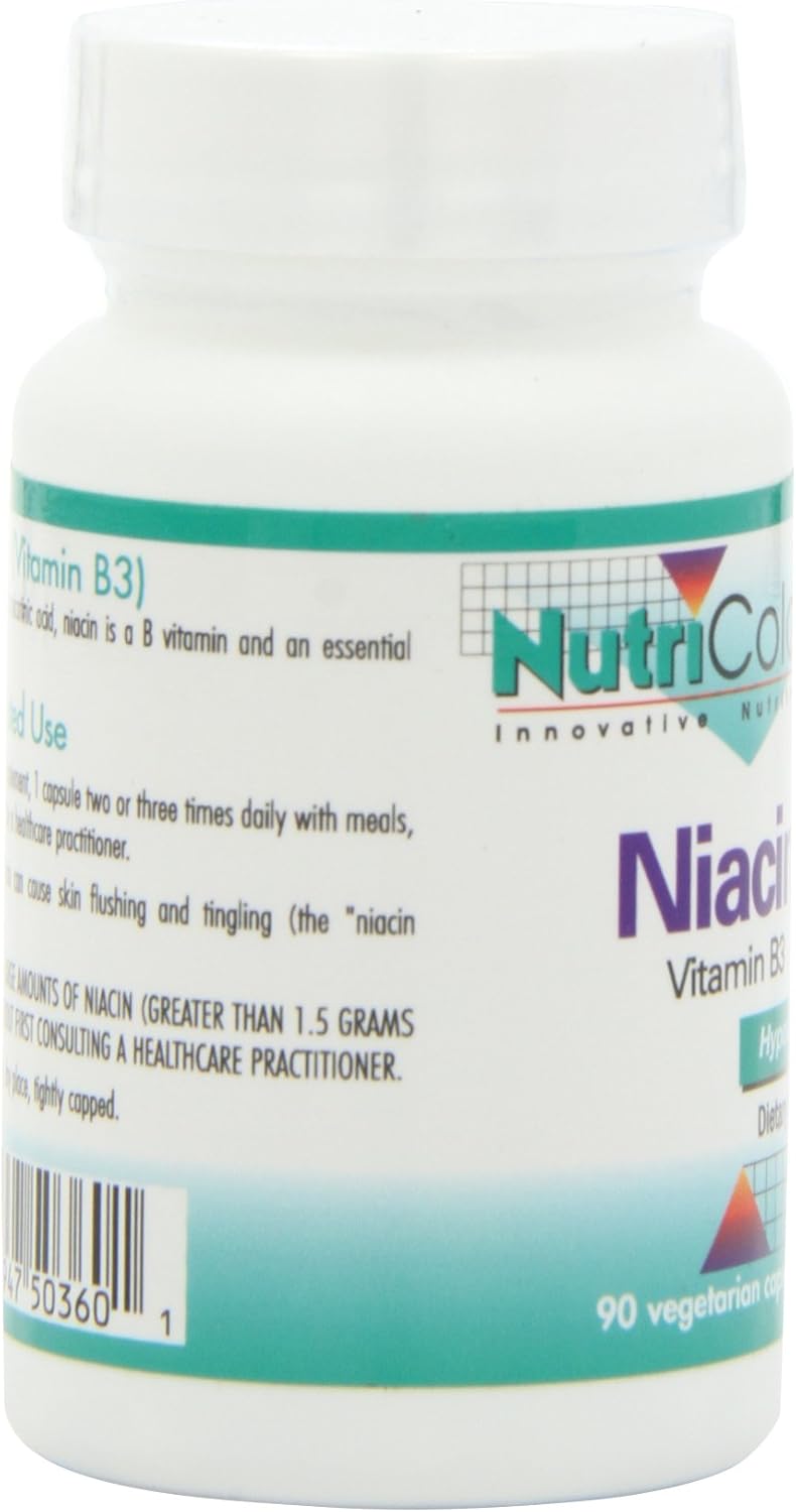 Nutricology Niacin Supplement 250mg - Flush-Free Vitamin B3 for Men & Women - Nicotinic Acid NAD Capsules - 90 Count