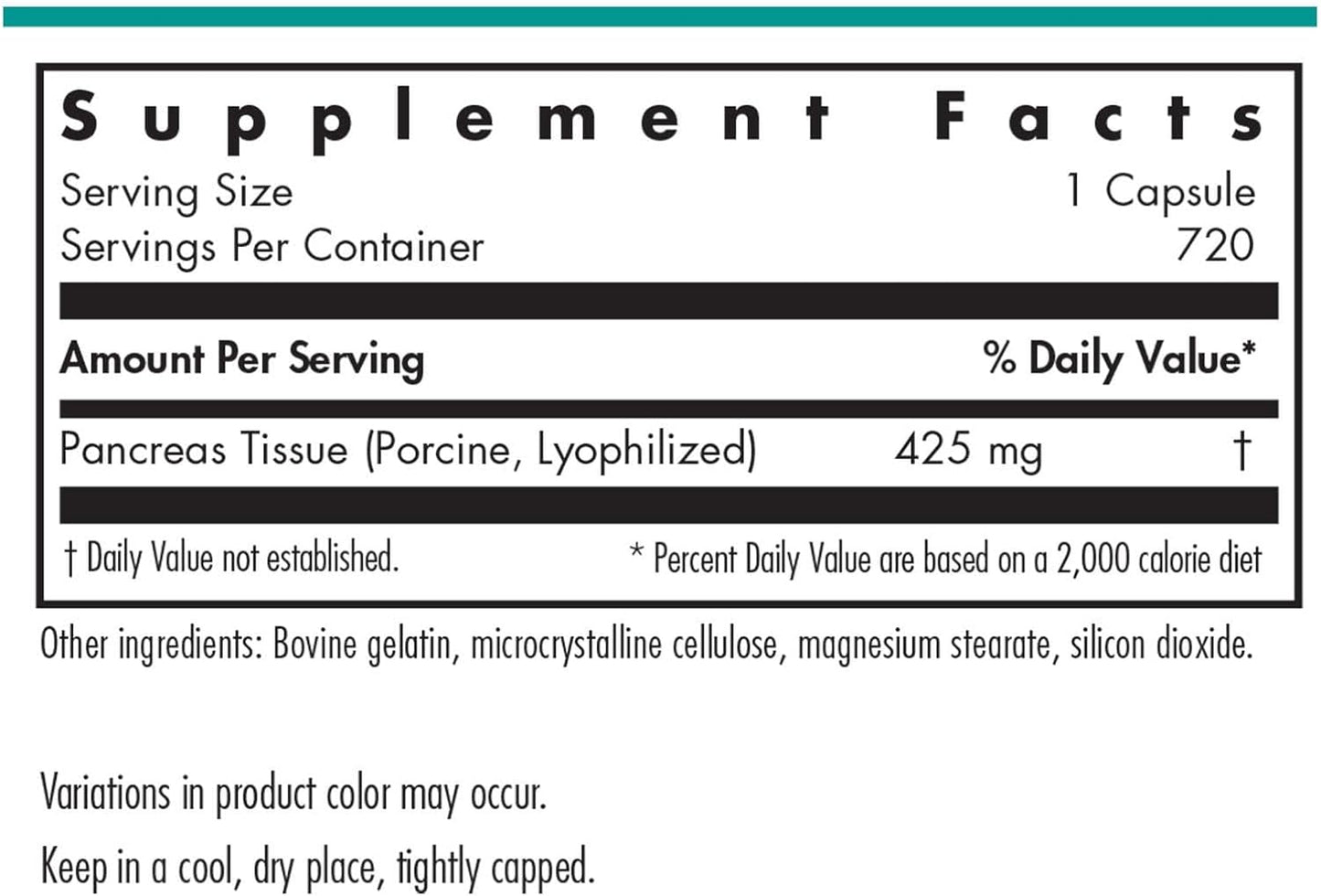 Nutricology Pancreas Dietary Supplement - Natural Digestive Support with Enzymes, Pork Glandur, Hypoallergenic, Vegetarian Capsules - 720 Count - BoostGo Australia