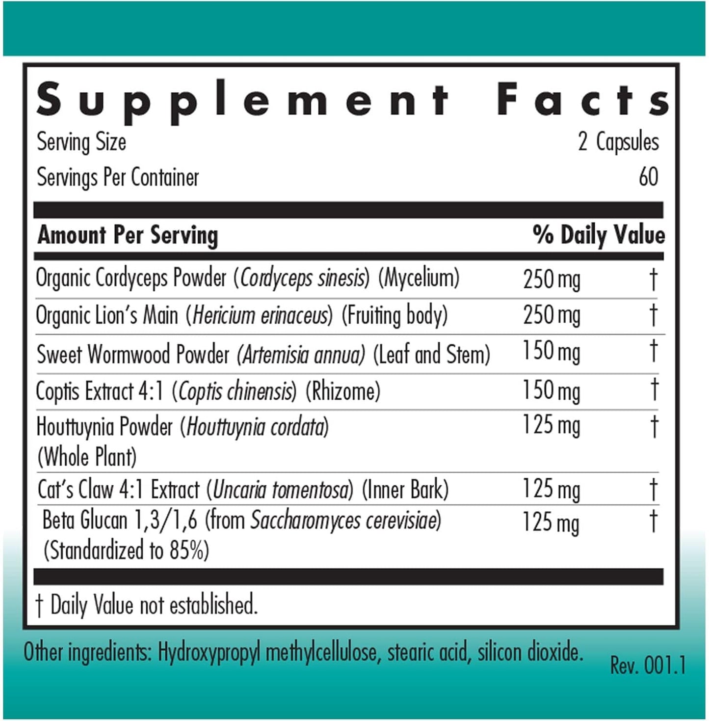 Nutricology Phyto Tick Defense Supplement with Mushroom Complex - Lions Mane, Cordyceps, Beta Glucans - 120 Vegetarian Capsules