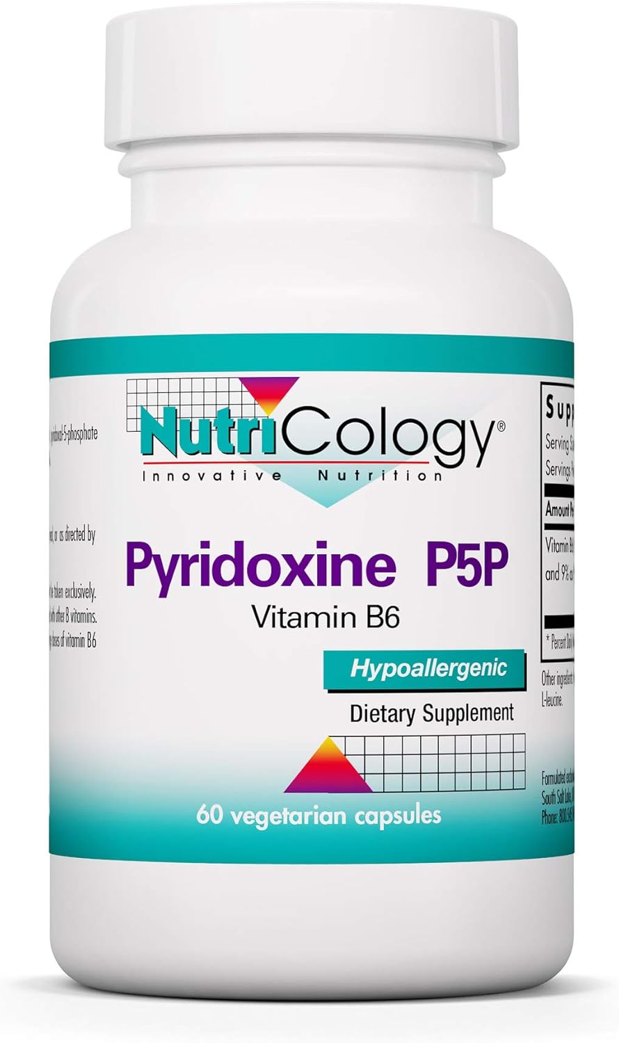Nutricology Pyridoxine P5P (B-6) Vegicaps 60-count Supplement