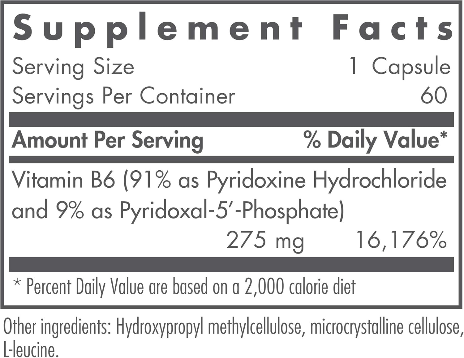 Nutricology Pyridoxine P5P (B-6) Vegicaps 60-count Supplement